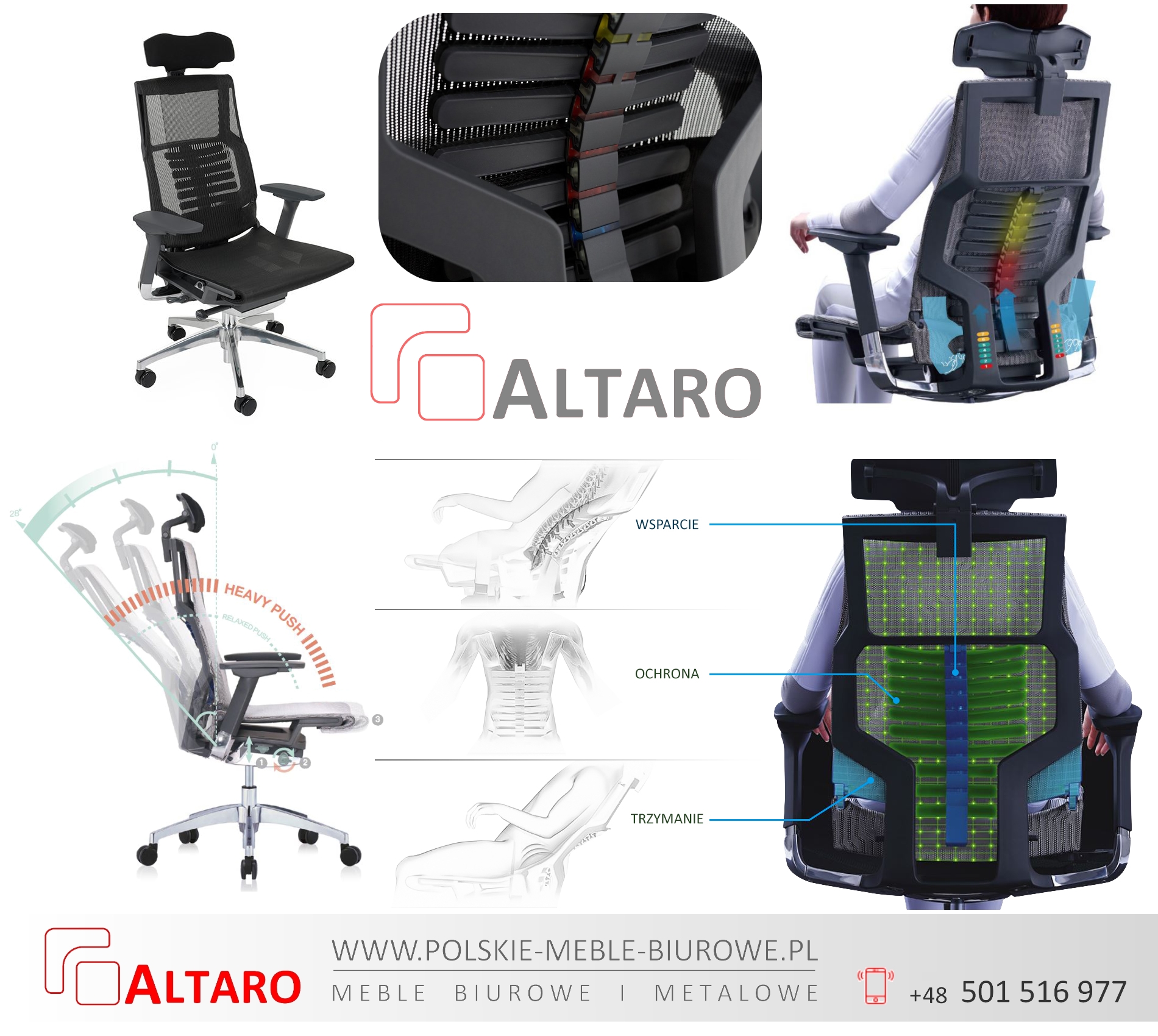 krzesło ergonomiczne biurowe POFIT, promocja ALTARO